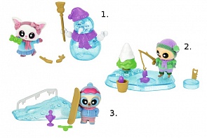 Фигурки из серии Юху и его друзья - Зима, 3 сюжета: снеговик, сноуборд, льдина (Simba, 5952273)